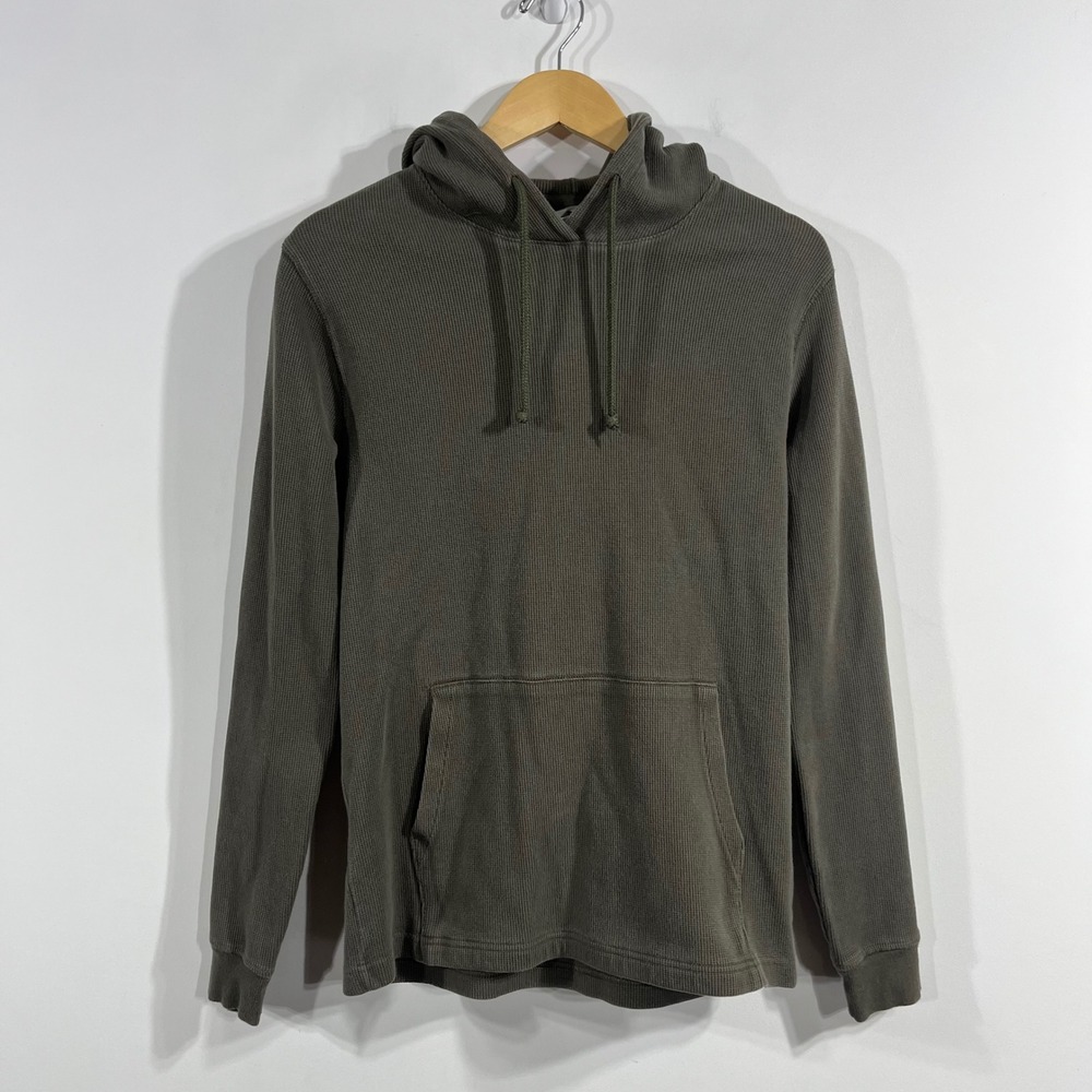 North Face Gorpcore Outdoors Hiking Waffle Knit Thermal Hoodie Mens Medium Green
